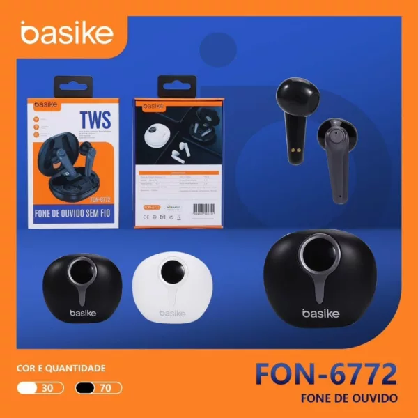 FONE DE OUVIDO BLUETOOTH BASIKE BA-FON-6772