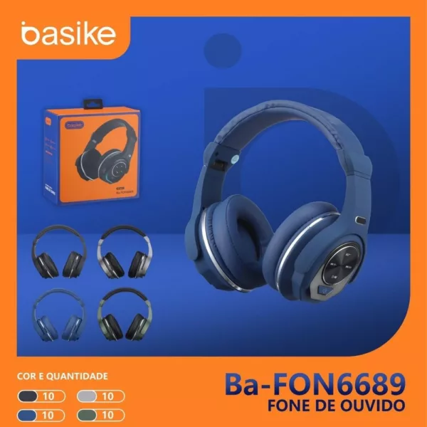 Fone de Ouvido Bluetooth Basike Fon-6689