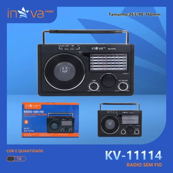 Radio Retrô sem FIO Inova Kv-11114