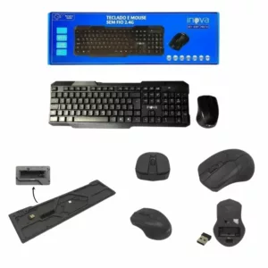 Teclado e Mouse Wireless 2.4 GHZ Inova Kv-8389